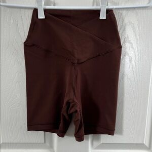 Offline Aerie Real Me Crossover High Rise Chocolate Brown 5" Bike Short Size S